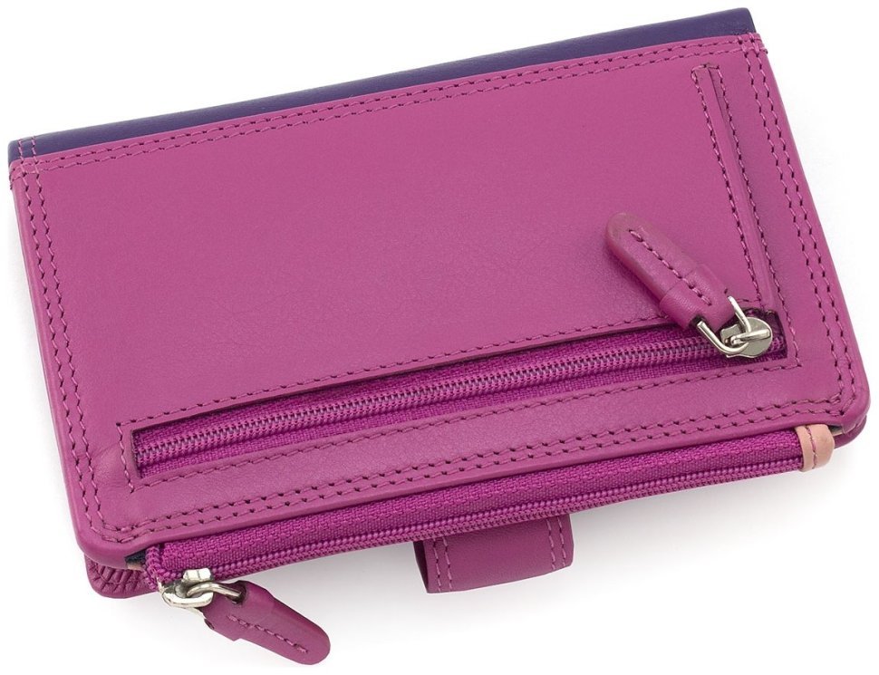 Фіолетово-рожевий жіночий гаманець середнього розміру з натуральної шкіри з монетницею Visconti Berrry 69246