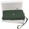 Шкіряний гаманець-клатч зеленого кольору з ремінцем на зап'ясті ST Leather (14032) - 7