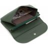 Шкіряний гаманець-клатч зеленого кольору з ремінцем на зап'ясті ST Leather (14032) - 2