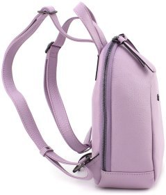 Бузковий рюкзак жіночий компактного розміру з натуральної шкіри флотар KARYA 69746