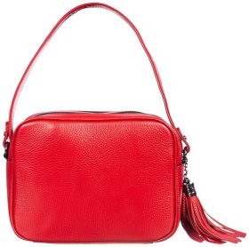 Женская сумка из натуральной зернистой кожи красного цвета Desisan 79746