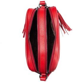 Женская сумка из натуральной зернистой кожи красного цвета Desisan 79746