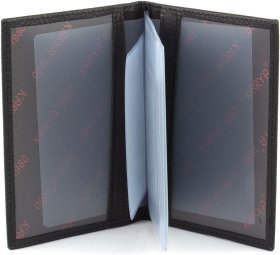 Черная обложка для документов из натуральной кожи KARYA (0428-45)