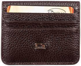 Миниатюрный зажим для денег из натуральной фактурной кожи Desisan 80147 Коричневого цвета