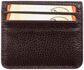 Миниатюрный зажим для денег из натуральной фактурной кожи Desisan 80147 Коричневого цвета