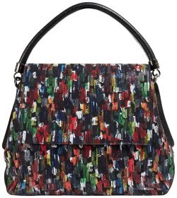 Яркая кожаная женская сумка с клапаном на магните Desisan 80347