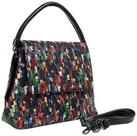 Яркая кожаная женская сумка с клапаном на магните Desisan 80347