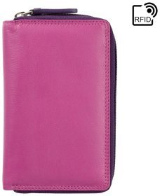 Рожево-фіолетовий жіночий гаманець з натуральної шкіри на блискавці Visconti Aruba 70747