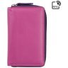 Розово-фиолетовый женский кошелек из натуральной кожи на молнии Visconti Aruba 70747 - 1