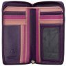 Розово-фиолетовый женский кошелек из натуральной кожи на молнии Visconti Aruba 70747 - 5