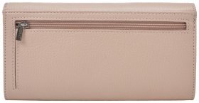 Женский кошелек из качественной натуральной кожи пудрового цвета с клапаном на кнопке Desisan 80747
