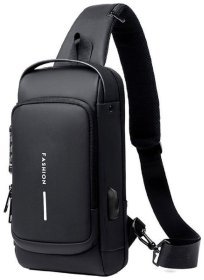 Якісна чоловіча сумка рюкзак з текстилю Confident 90747 Чорна