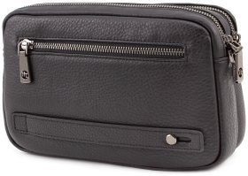 Шкіряна чоловіча барсетка на дві блискавки H.T Leather (10466)