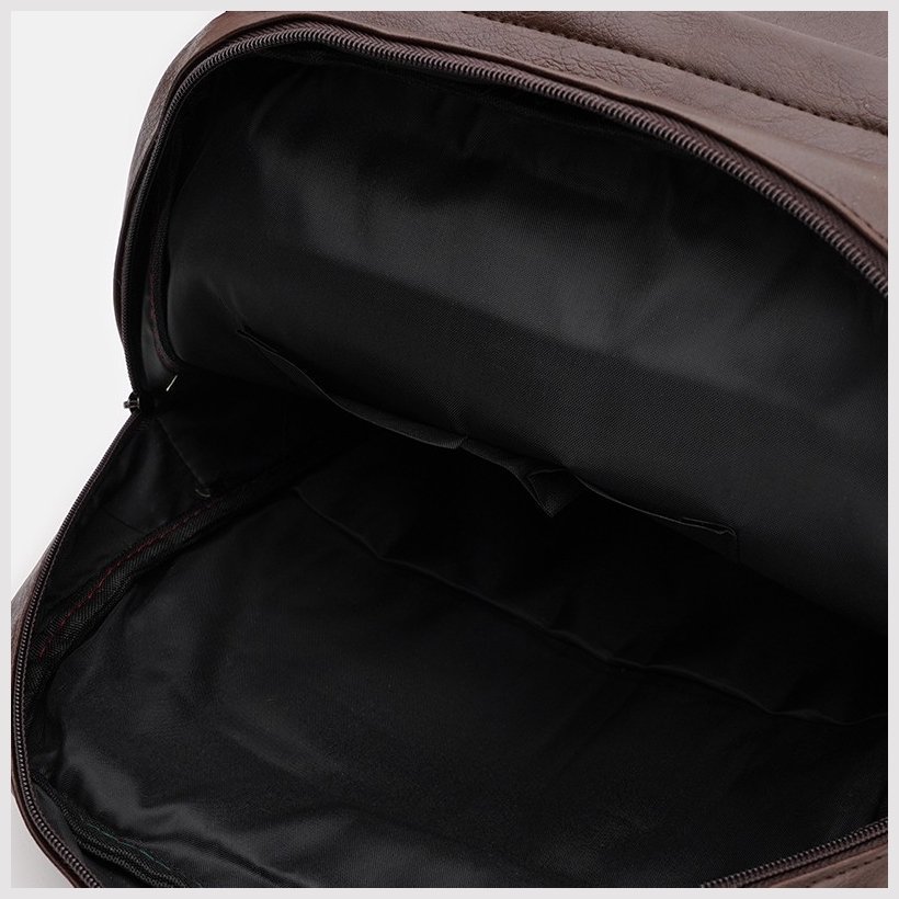 Великий чоловічий коричневий рюкзак зі шкірозамінника Monsen 71547