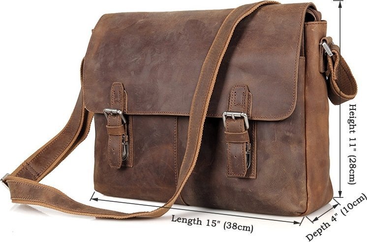 Вінтажна сумка месенджер через плече з натуральної шкіри VINTAGE STYLE (14420)