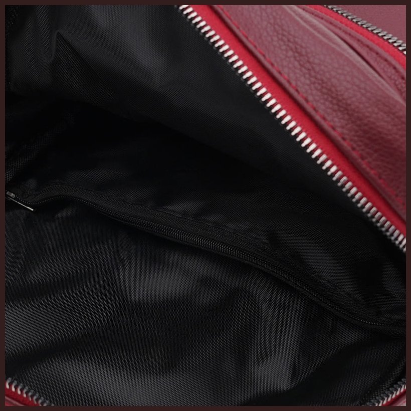 Бордовий жіночий рюкзак з екошкіри на блискавичній застібці Monsen 71847