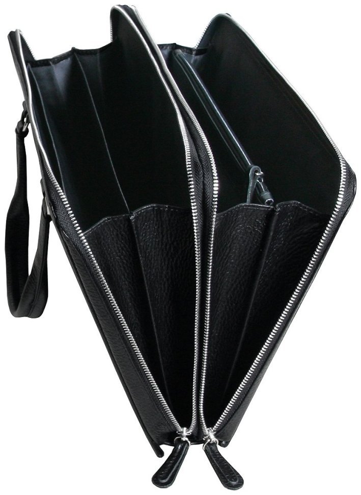 Сумка для ноутбука 13 дюймов черного цвета в зернистой коже Vip Collection 102347 modnotak фото №5