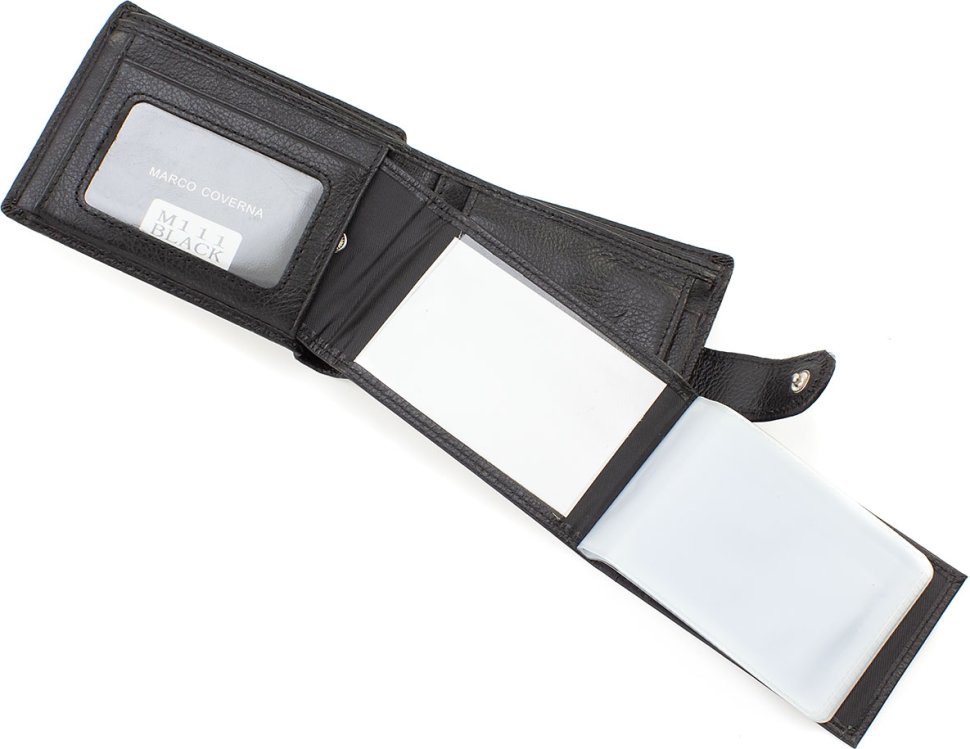 Мужское портмоне из зернистой кожи со съемным блоком под визитки Marco Coverna (21584)