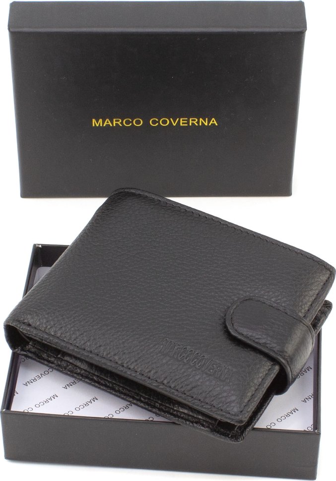 Чоловіче портмоне із зернистої шкіри зі знімним блоком під візитки Marco Coverna (21584)