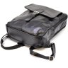Чоловічий рюкзак великого розміру з натуральної шкіри чорного забарвлення TARWA (19928) - 7