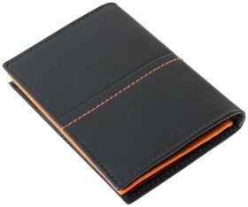 Шкіряний картхолдер Beverly Hills чорного кольору з яскравими вставками Vip Collection 102547