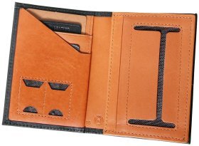 Шкіряний картхолдер Beverly Hills чорного кольору з яскравими вставками Vip Collection 102547