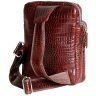 Чоловіча сумка-слінг із натуральної шкіри під крокодила коричневого кольору Vip Collection 102647 modnotak фото - 2