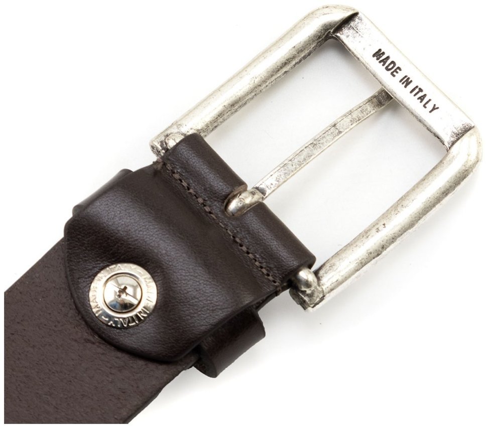 Шкіряний жіночий італійський ремінь з гарною пряжкою з орнаментом Gherardini 40800 темно-коричневий фото №3 Шкіряний жіночий італійський ремінь з гарною пряжкою з орнаментом Gherardini 40800 темно-коричневий modnotak фото №3