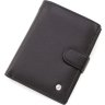 Мужской вертикальный бумажник среднего размера из черной кожи Leather Collection (21534) - 1