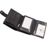 Чоловічий вертикальний гаманець середнього розміру із чорної шкіри Leather Collection (21534) - 5
