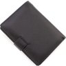 Мужской вертикальный бумажник среднего размера из черной кожи Leather Collection (21534) - 3