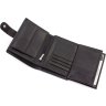 Мужской вертикальный бумажник среднего размера из черной кожи Leather Collection (21534) - 6