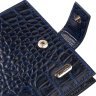 Синее мужское портмоне горизонтального типа из натуральной кожи с тиснением под крокодила CANPELLINI (2421883) - 3