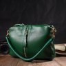 Жіноча сумка зеленого кольору з натуральної шкіри через плече Vintage (2422097) - 8