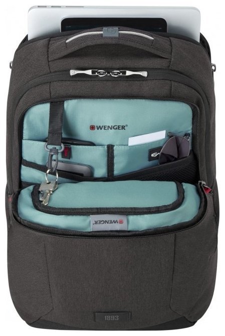 Деловой рюкзак из полиэстера с отсеком для ноутбука до 16" Wenger MX Professional серого цвета 103547 фото №4 Деловой рюкзак из полиэстера с отсеком для ноутбука до 16" Wenger MX Professional серого цвета 103547 modnotak фото №4