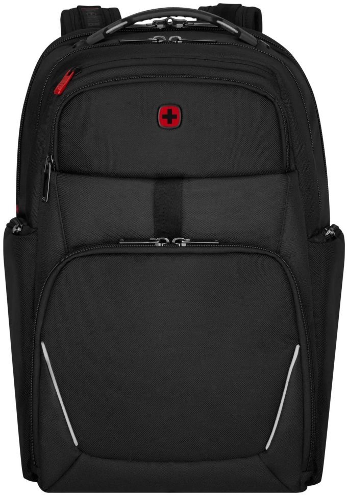 Вместительный мужской рюкзак для ноутбука из качественного полиэстера Wenger New Icons Meteor 17" черного цвета 103647 modnotak фото №8