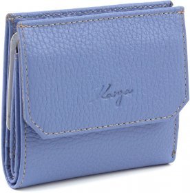 Жіночий гаманець блакитного кольору з якісної шкіри на кнопці KARYA (19841)