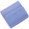 Женский кошелек голубого цвета из качественной кожи на кнопке KARYA (19841) - 3
