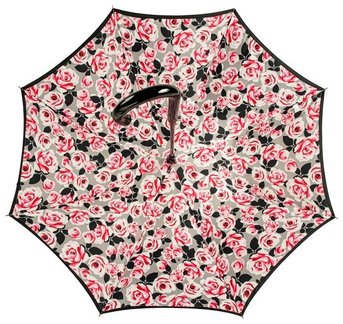 Зонт-трость женский Fulton Bloomsbury-2 L754 Painted Roses (полуавтомат, черный с принтом роз) 93847 modnotak фото №6