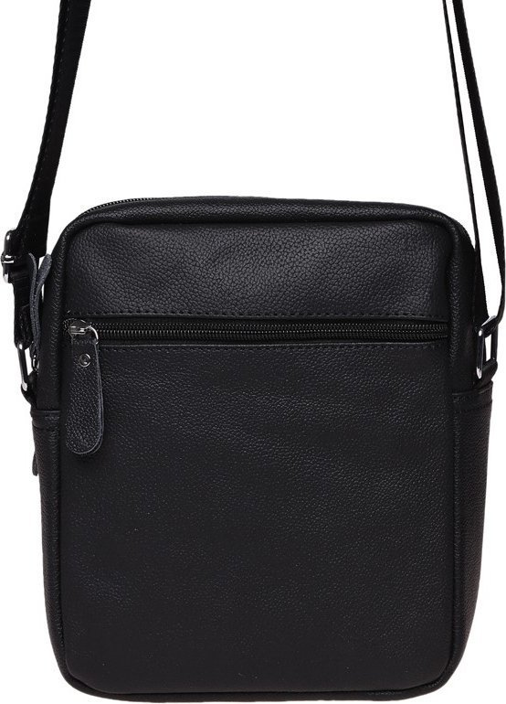 Класична чоловіча сумка-планшет чорного кольору на дві змійки Borsa Leather (21907)