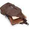 Темно-коричневая мужская сумка-рюкзак через плечо на два отделения кожзама Vintage (20560) - 5