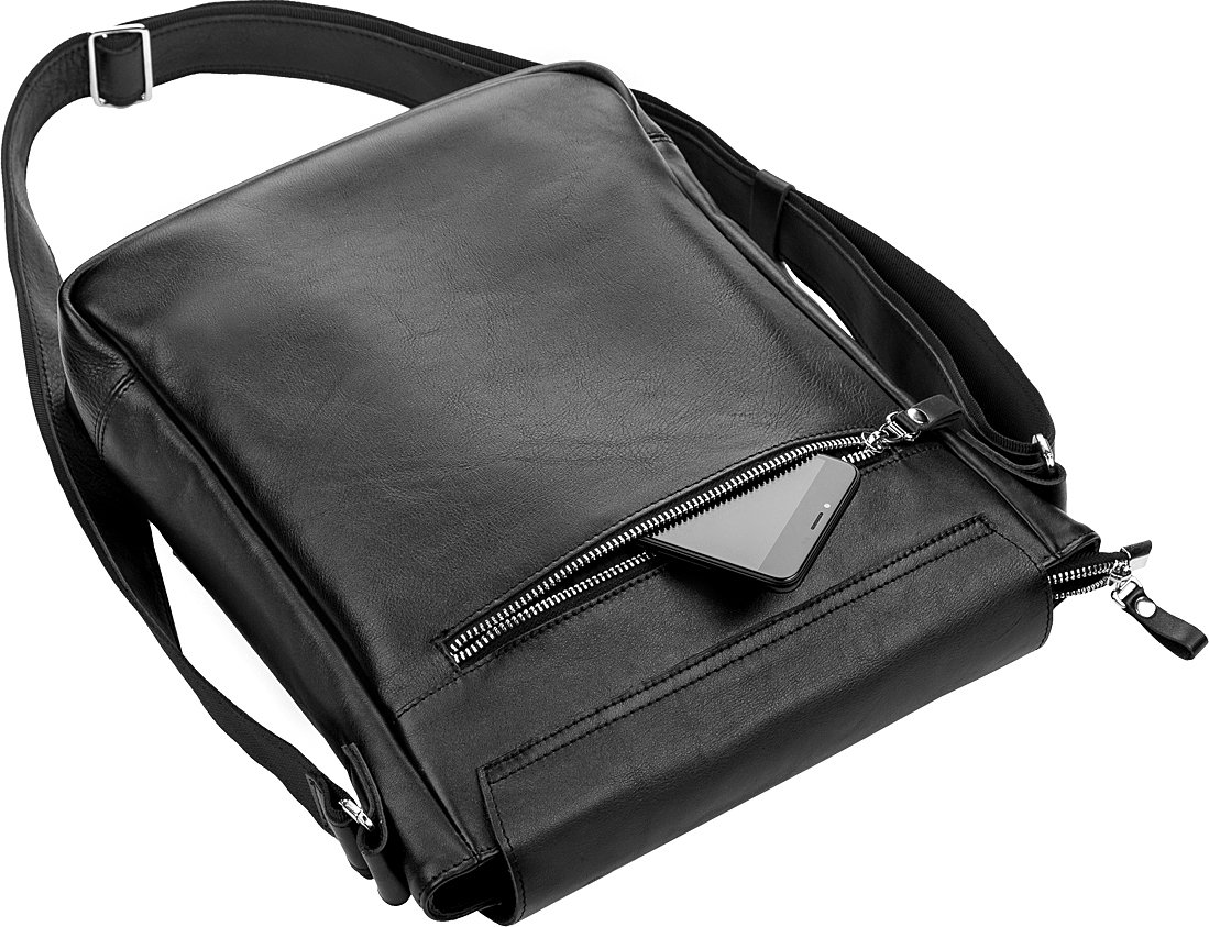 Мужская сумка-мессенджер классического дизайна из натуральной кожи SHVIGEL (11079)