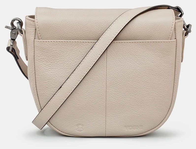 Женская кожаная сумка кросс-боди светло-серого цвета с вышивкой "цветы и птичка колибри" Yoshi (Великобритания) 94447 modnotak фото №2