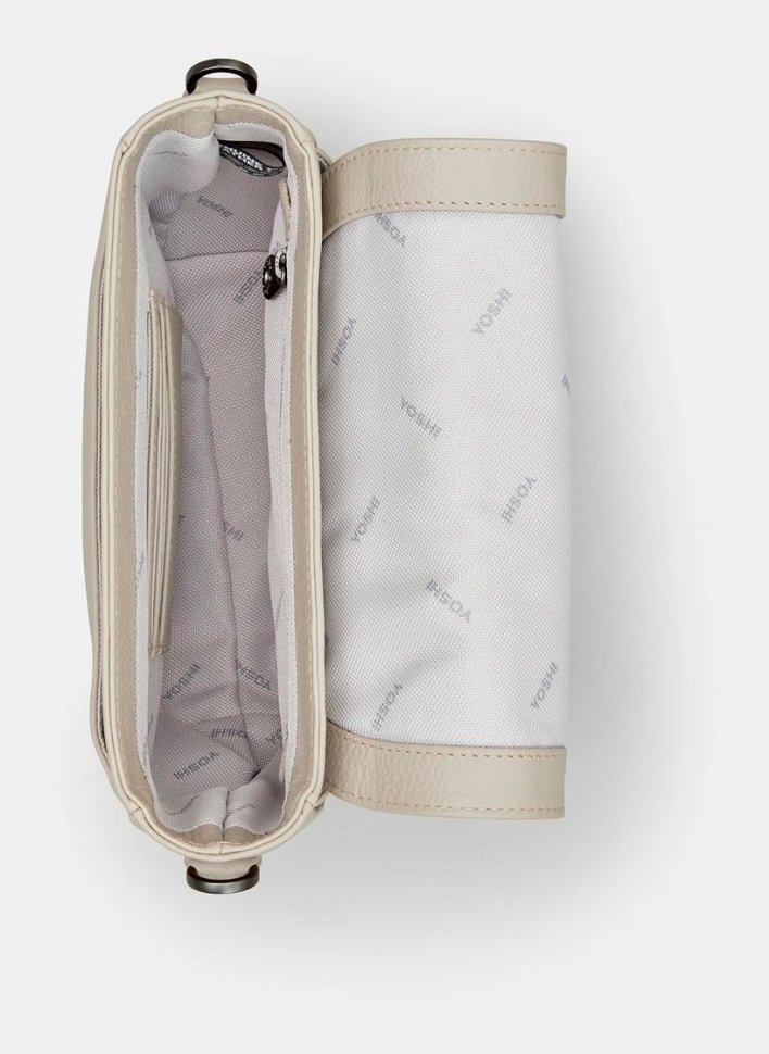 Женская кожаная сумка кросс-боди светло-серого цвета с вышивкой "цветы и птичка колибри" Yoshi (Великобритания) 94447 modnotak фото №5