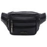 Кожаная мужская сумка на пояс с 1 основным отделением  Borsa Leather 104547 черного цвета modnotak фото - 1