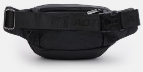 Кожаная мужская сумка на пояс с 1 основным отделением Borsa Leather 104547 черного цвета