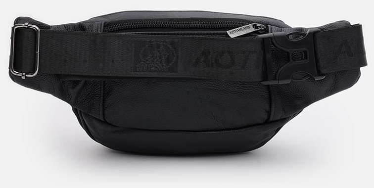 Кожаная мужская сумка на пояс с 1 основным отделением  Borsa Leather 104547 черного цвета modnotak фото №2