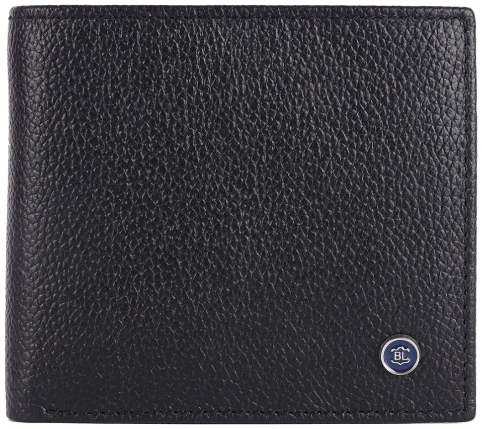 Мужское портмоне без застежки из фактурной кожи Brampton London Plutus 94547 черного цвета modnotak фото №1