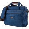 Синя сумка з якісного текстилю для ноутбука Vintage (20184) - 1