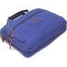 Синя сумка з якісного текстилю для ноутбука Vintage (20184) - 6